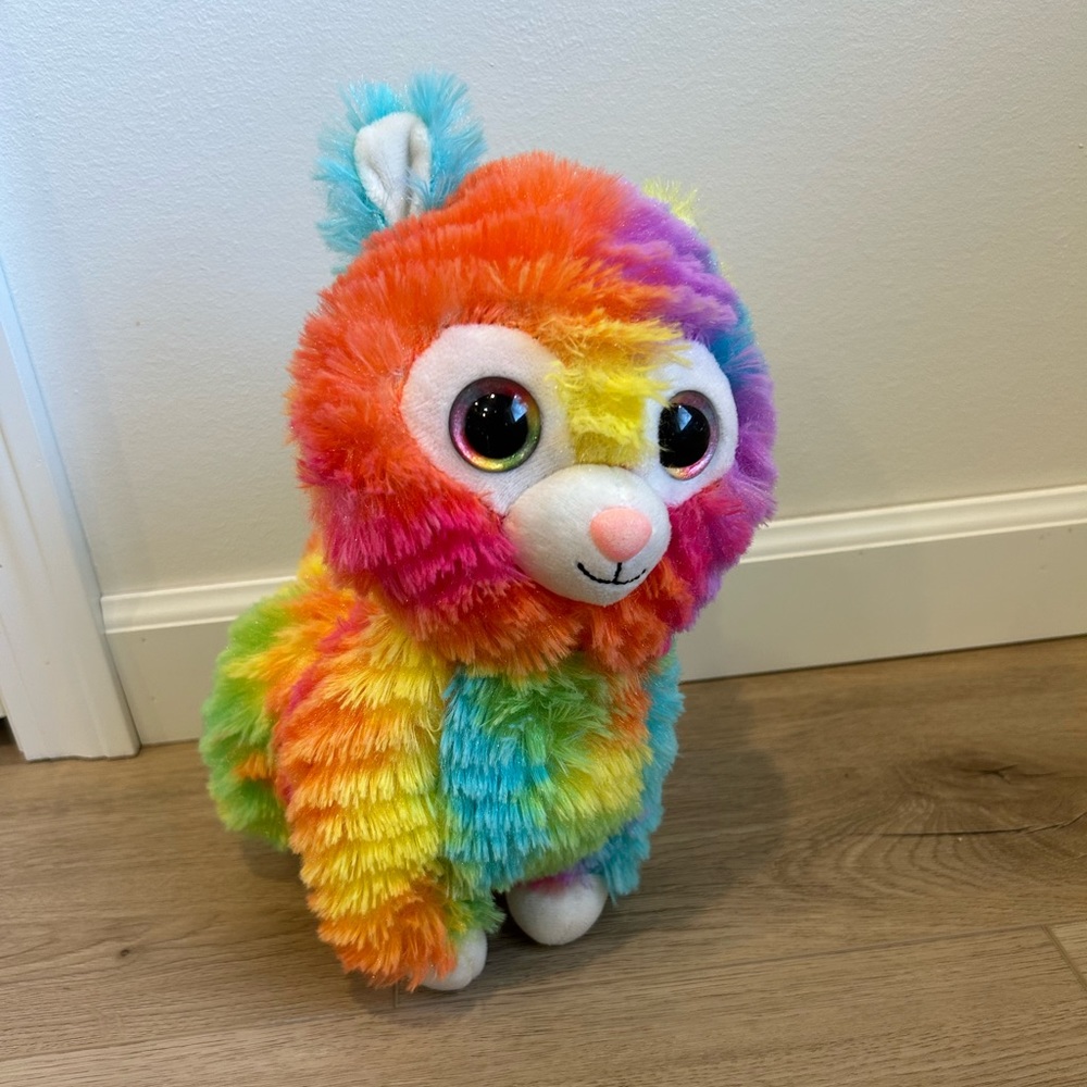 Spark Create Imagine Rainbow Llama Stuffed Cute Animal Plush Sparkle Eyes 10” - Picture 2 of 9